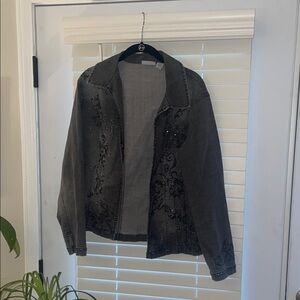 Chico's Gray Jean Jacket Classic Denim Style